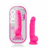 Blush - Neo - 7.5 Inch Dual Density Cock With Balls - Neon Pink