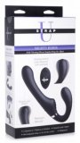 Mighty Rider 10X Vibrating Silicone Strapless Strap-On - Black