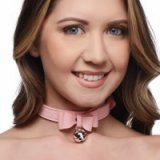 Master Series Golden Kitty Cat Bell Collar - Pink/Silve