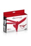 FT Vibrating Strap-On with Double Dildo Red