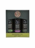 Massage Oil Gift Set of Three(3) 2oz. (Naked in the Wood, Skinny Dip, Guavalava)