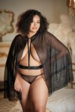 Lace and Mesh Cape with attached Waist Belt Plus Size