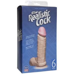 Realistic Cock 6" White