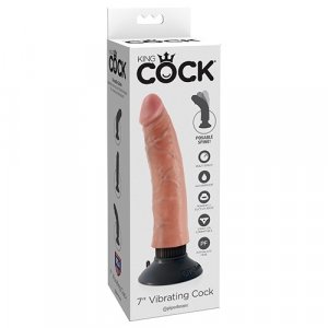 King Cock - 7" Vibrating Cock Flesh