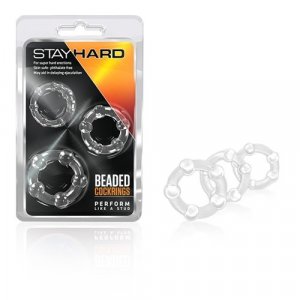 Stay Hard - Beaded Cock Rings - Clear
