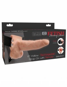 Fetish Fantasy 6" Hollow Rechargeable Strap-On with Remote, Flesh