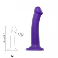 StrapOnMe Semi-Realistic Dual Density Bendable Dildo Purple Size M