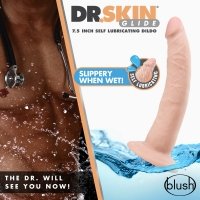 Blush - Dr. Skin Glide - 7.5 inch Self Lubricating Dildo - Vanilla