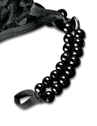 Hookup Panties Crotchless Pleasure Pearls- Fits Size S-L Black