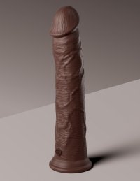 King Cock Elite 11" Dual Density Silicone Cock - Brown