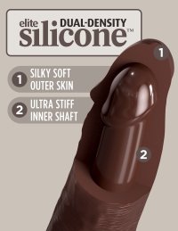 King Cock Elite 11" Dual Density Silicone Cock - Brown