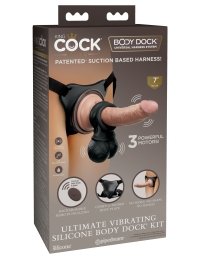 King Cock Elite Ultimate Vibrating Silicone Body Dock Kit with Remote