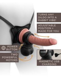 King Cock Elite Ultimate Vibrating Silicone Body Dock Kit with Remote