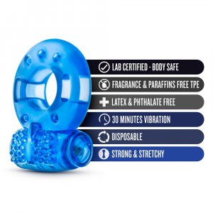 Stay Hard - Reusable Cock Ring - Blue