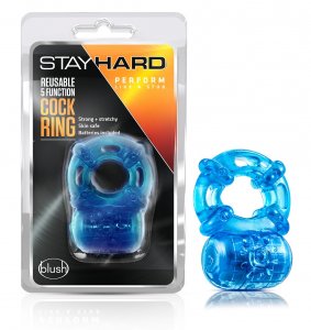 Stay Hard - Reusable 5 Function Cock Ring - Blue