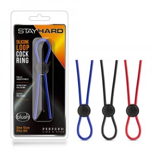 Stay Hard - Silicone Loop Cock Ring - Red