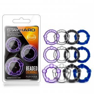 Stay Hard - Beaded Cock Rings - Clear