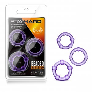 Stay Hard - Beaded Cock Rings - Purple
